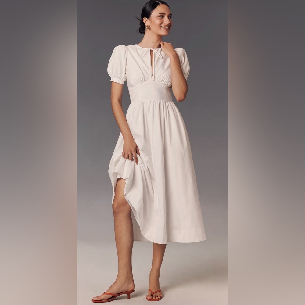 Reformation Noor Puff-Sleeve Midi Dress